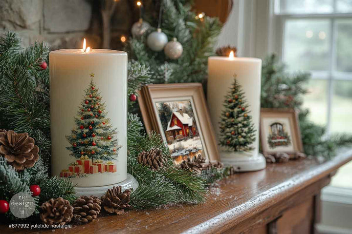 NEW! Redesign Middy Transfer - YULETIDE NOSTALGIA (4 sheets, each 21.59cm x 27.94cm) - Rustic Farmhouse Charm