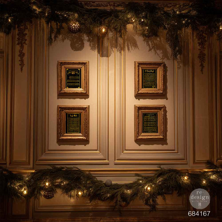 NEW! Redesign Gold Foil Middy Transfer - YULETIDE SYMPHONY (2 sheets, each 21.59cm x 27.94cm)