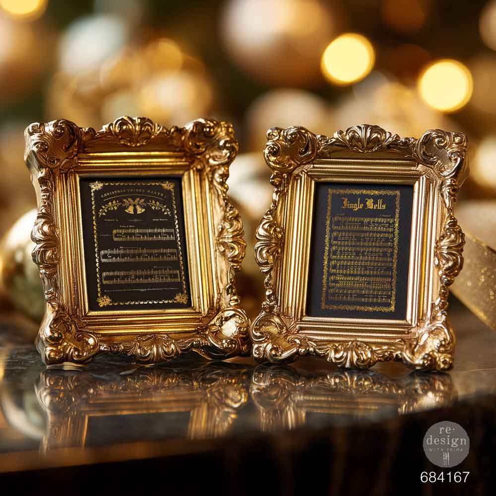 NEW! Redesign Gold Foil Middy Transfer - YULETIDE SYMPHONY (2 sheets, each 21.59cm x 27.94cm)