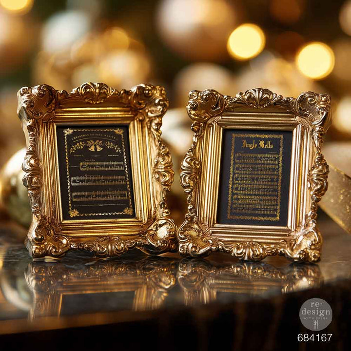 NEW! Redesign Gold Foil Middy Transfer - YULETIDE SYMPHONY (2 sheets, each 21.59cm x 27.94cm)