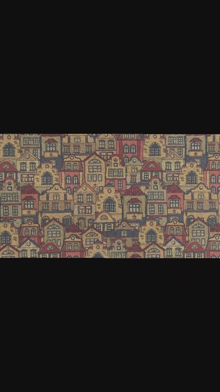 Adhesive Cork Fabric - OLD TOWN CHARM
