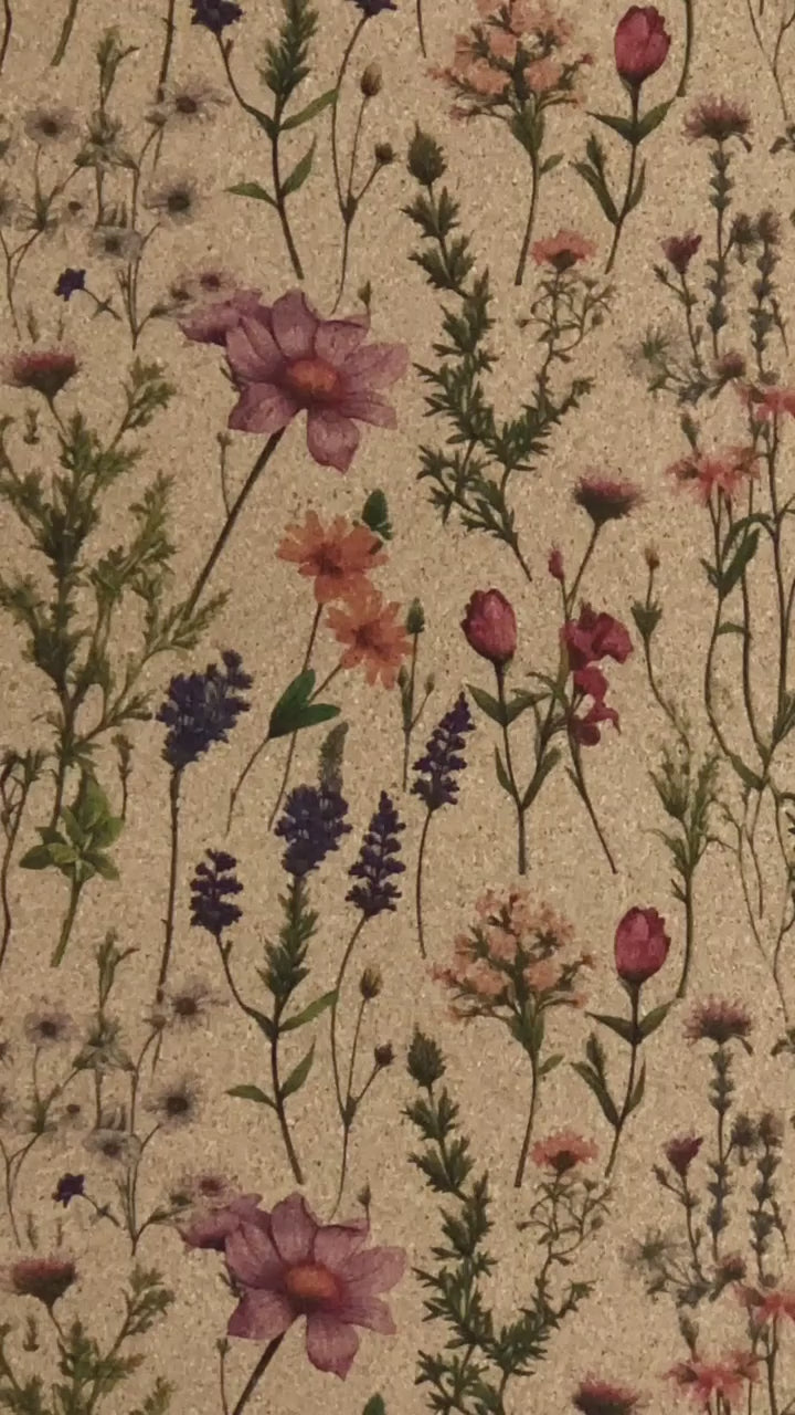 Adhesive Cork Fabric - MEADOW FLOWERS