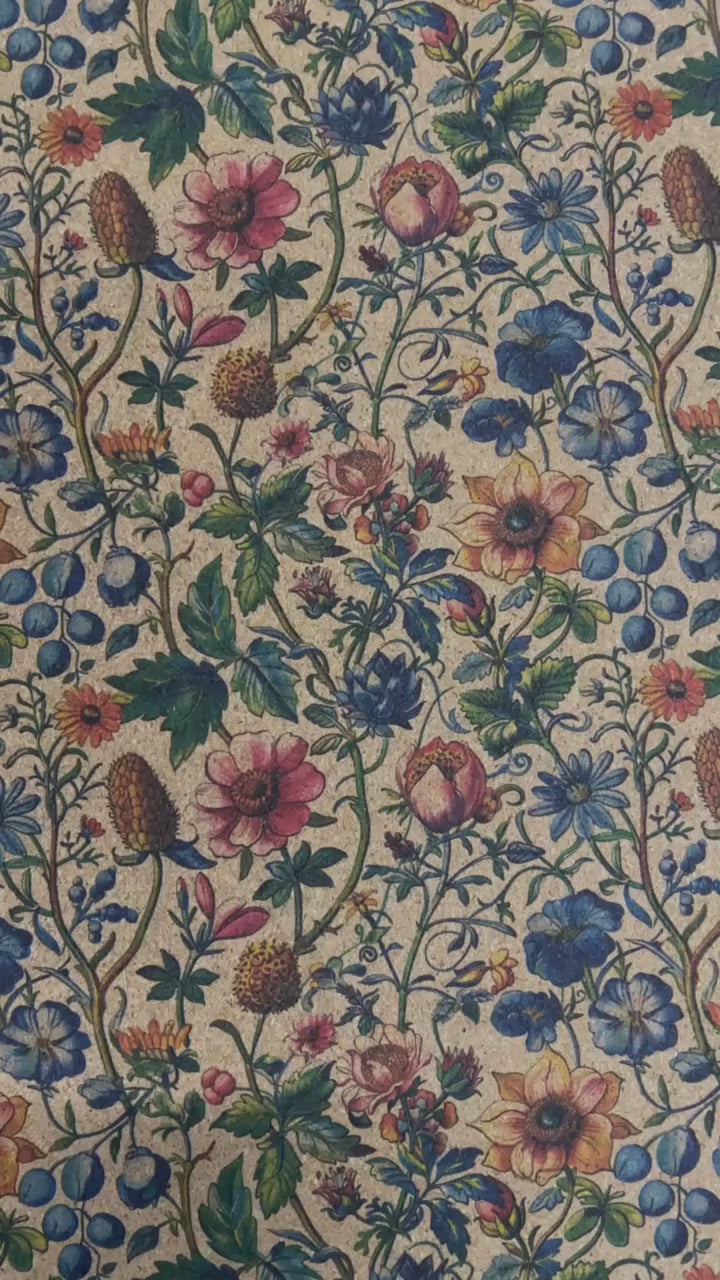 Adhesive Cork Fabric - WILDFLOWER FIELDS