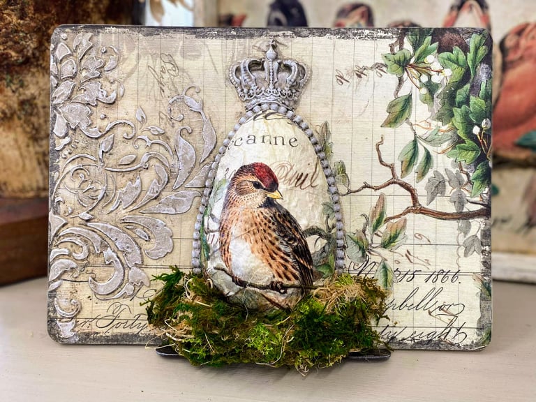Rustic Plaque using IOD Transfers & Stamps