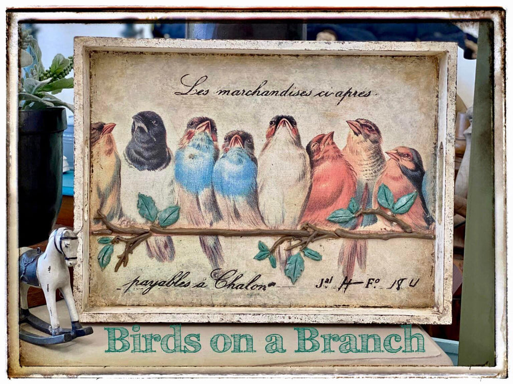 Workshop by My White Picket Fence: "BIRDS ON A BRANCH TRAY" - Rustic Farmhouse Charm
