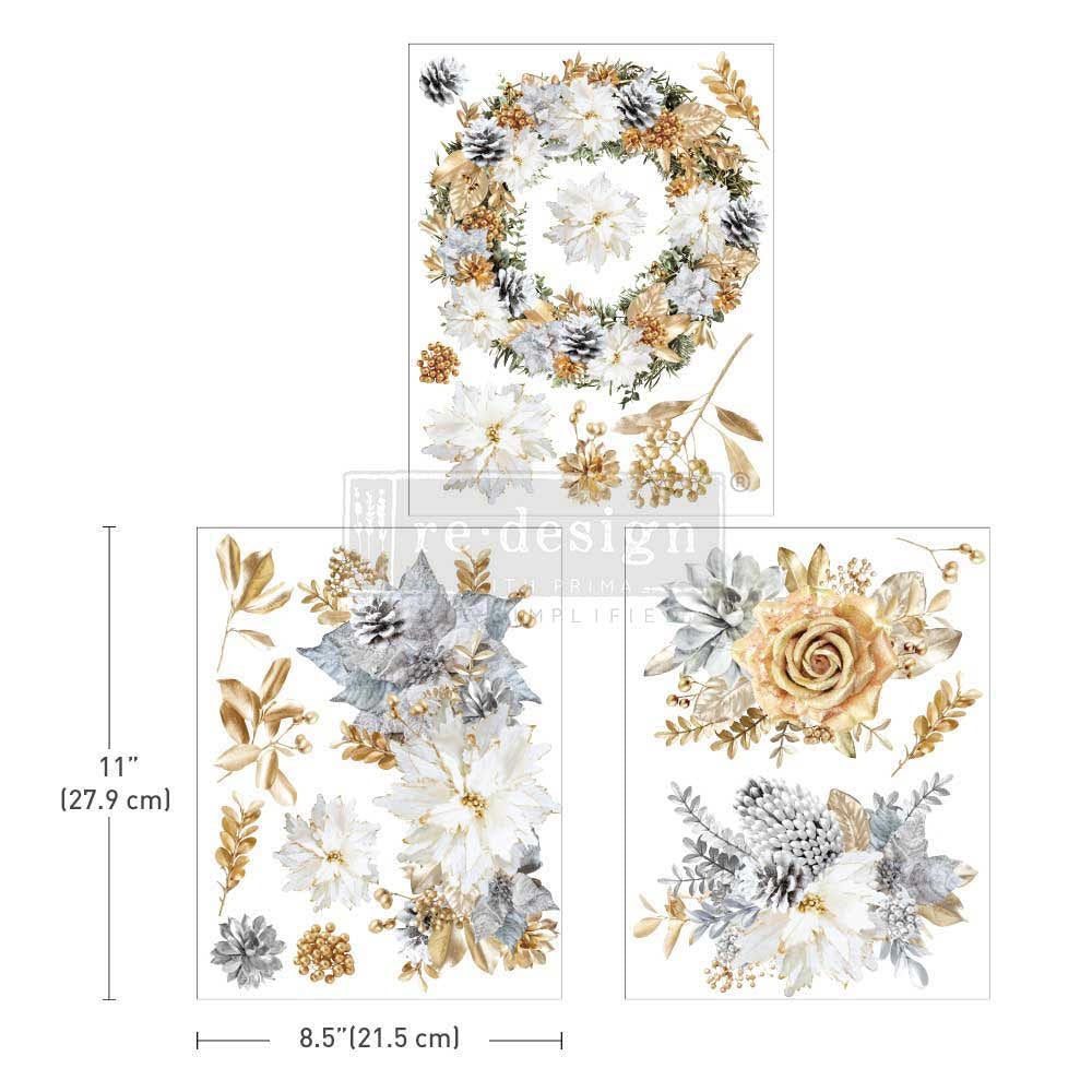 NEW! A GILDED MOMENT Redesign Middy Transfer (3 sheets, each 21.59cm x 27.94cm) - Rustic Farmhouse Charm