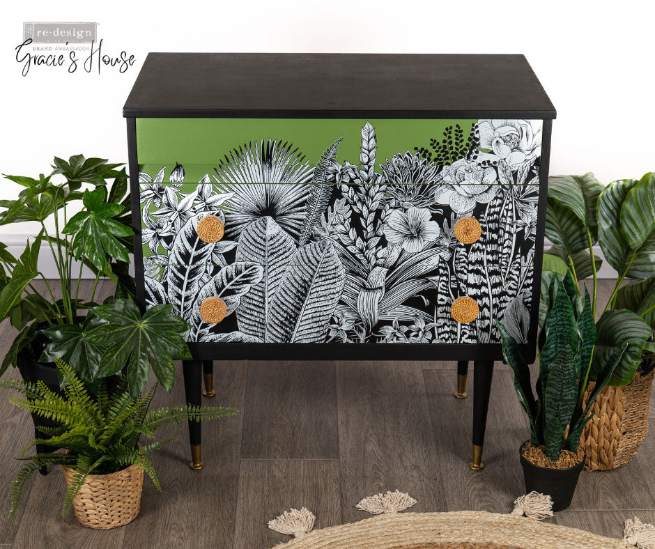 NEW! ABSTRACT JUNGLE Redesign Transfer (60.96cm x 88.9cm) - Rustic Farmhouse Charm