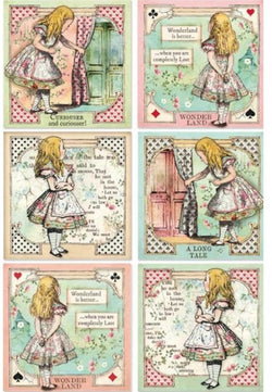 ALICE CARDS Rice Paper by Stamperia (A4) - Rustic Farmhouse Charm