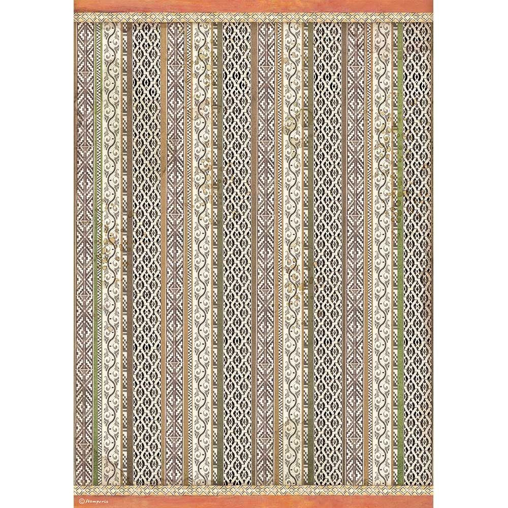 AMAZONIA TRIBAL TEXTURE Rice Paper by Stamperia (A3) - Rustic Farmhouse Charm