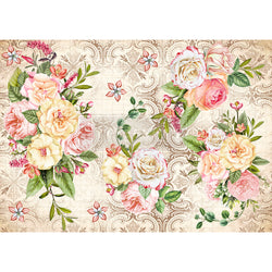 AMIABLE ROSES Redesign Rice Paper 29.2cm x 41.3cm - Rustic Farmhouse Charm