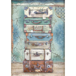 ATELIER LUGGAGE Rice Paper by Stamperia (A4) - Rustic Farmhouse Charm