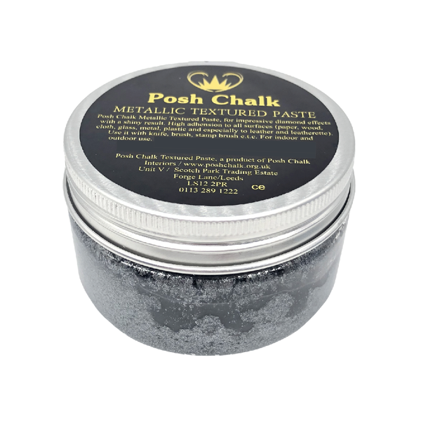 BLACK GRAPHITE Textured Metallic Paste by Posh Chalk (110ml) - Rustic Farmhouse Charm