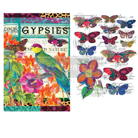 BOHO BIRD BUTTERFLY Redesign Transfer - Rustic Farmhouse Charm
