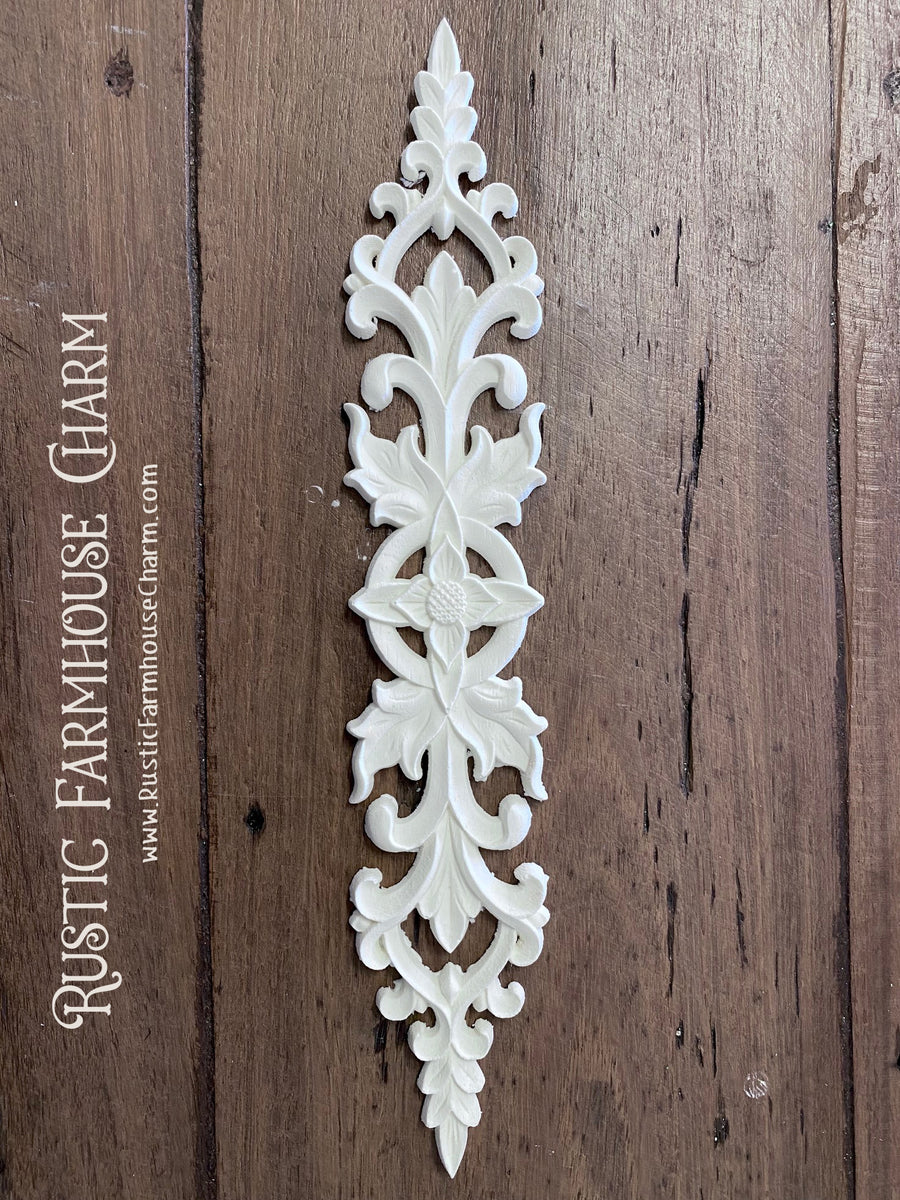BOTANICAL FRIEZE Resin Applique (unpainted) - Rustic Farmhouse Charm