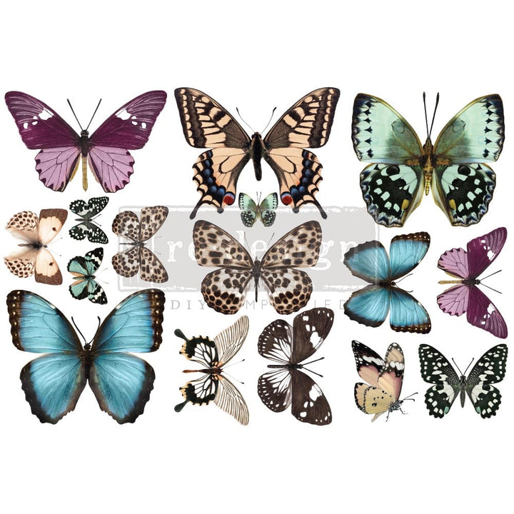 NEW! BUTTERFLY Redesign Transfer (3 sheets, each 15.24cm x 30.48cm) - Rustic Farmhouse Charm