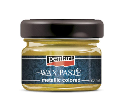 METALLIC YELLOW Coloured Wax Paste by Pentart 20ml - Rustic Farmhouse Charm