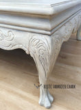 Huge Grandiose Carved Coffee Table - Rustic Farmhouse Charm