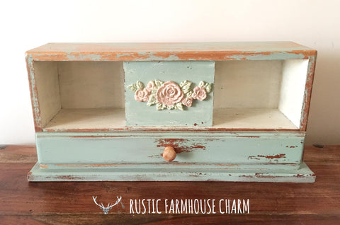 Sweet Rose Tabletop Storage - Rustic Farmhouse Charm