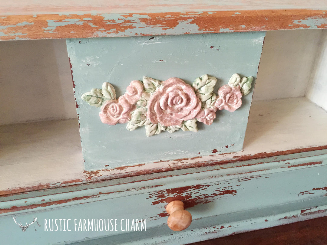 Sweet Rose Tabletop Storage - Rustic Farmhouse Charm