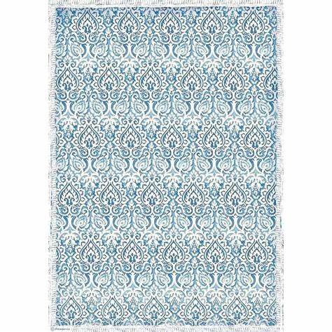 DAMASK BLUE Rice Paper by Stamperia (A3) - Rustic Farmhouse Charm