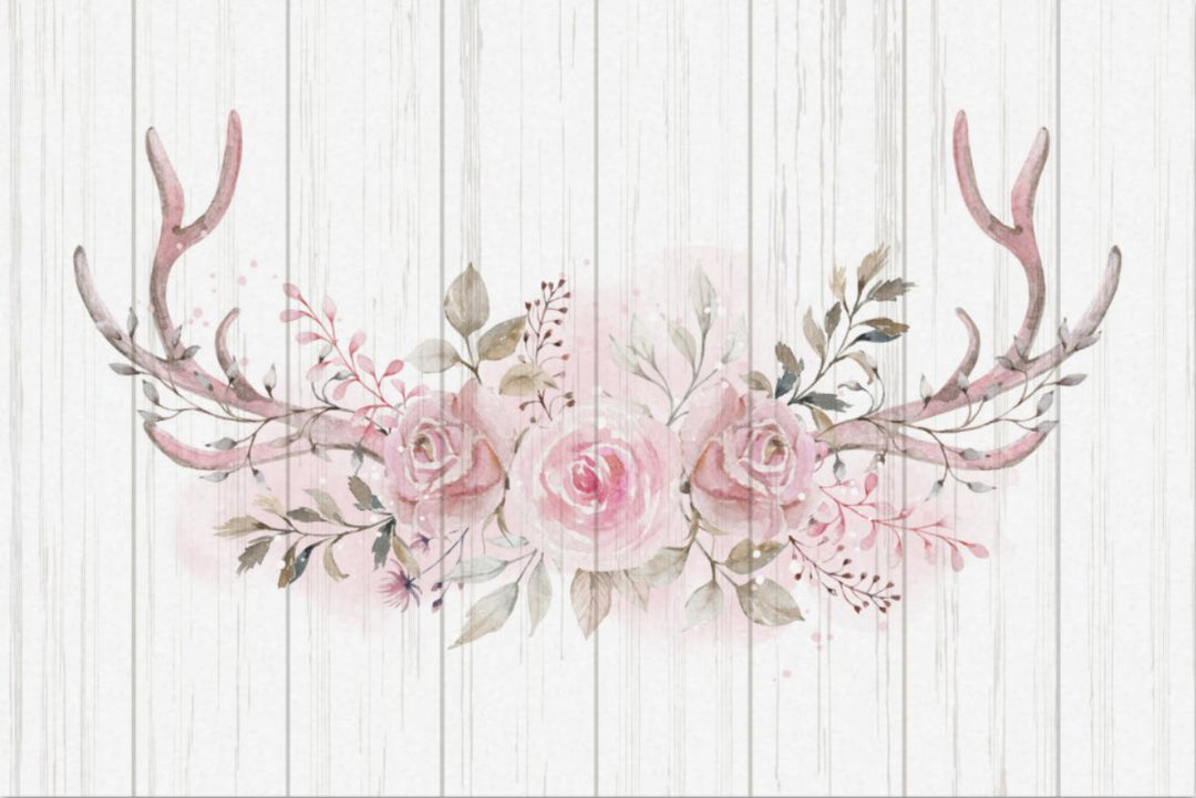 Decoupage Tissue Paper - Antlers & Roses (50.8cm x 76.2cm) - Rustic Farmhouse Charm