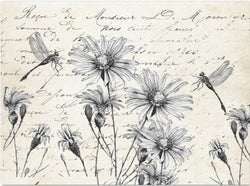 Decoupage Tissue Paper - Dragonflies and Wildflowers (43.18cm x 58.42cm) - Rustic Farmhouse Charm