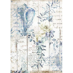 SHELLS Rice Paper by Stamperia (A4) - Rustic Farmhouse Charm