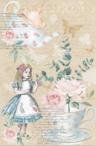 Decoupage Tissue Paper - Drink Me Alice in Wonderland (50.8cm x 76.2cm) - Rustic Farmhouse Charm