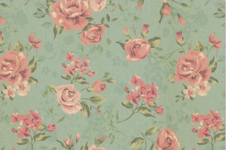 Decoupage Tissue Paper - Dusty Pink Roses on Green (50.8cm x 76.2cm) - Rustic Farmhouse Charm