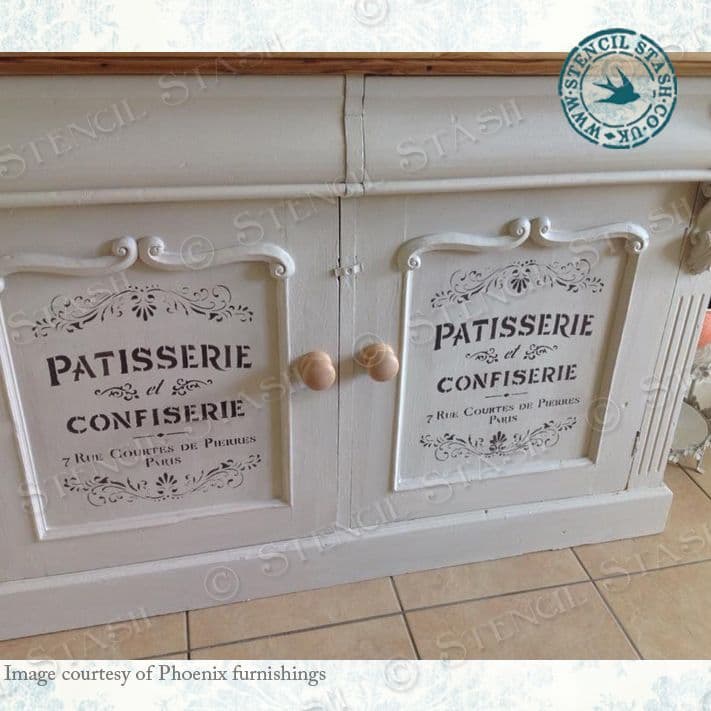 Stencil - French Patisserie (A4) - Rustic Farmhouse Charm