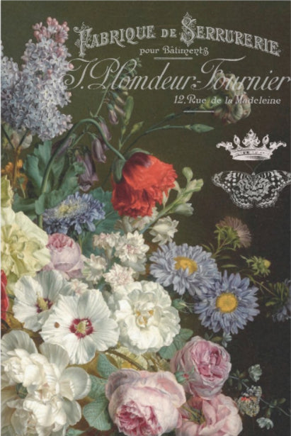 Decoupage Tissue Paper - French Florals (50.8cm x 76.2cm) - Rustic Farmhouse Charm