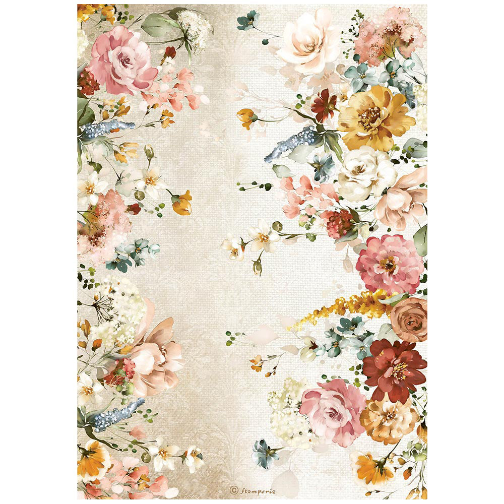 GARDEN OF PROMISES FLOWERS Rice Paper by Stamperia (A4) - Rustic Farmhouse Charm