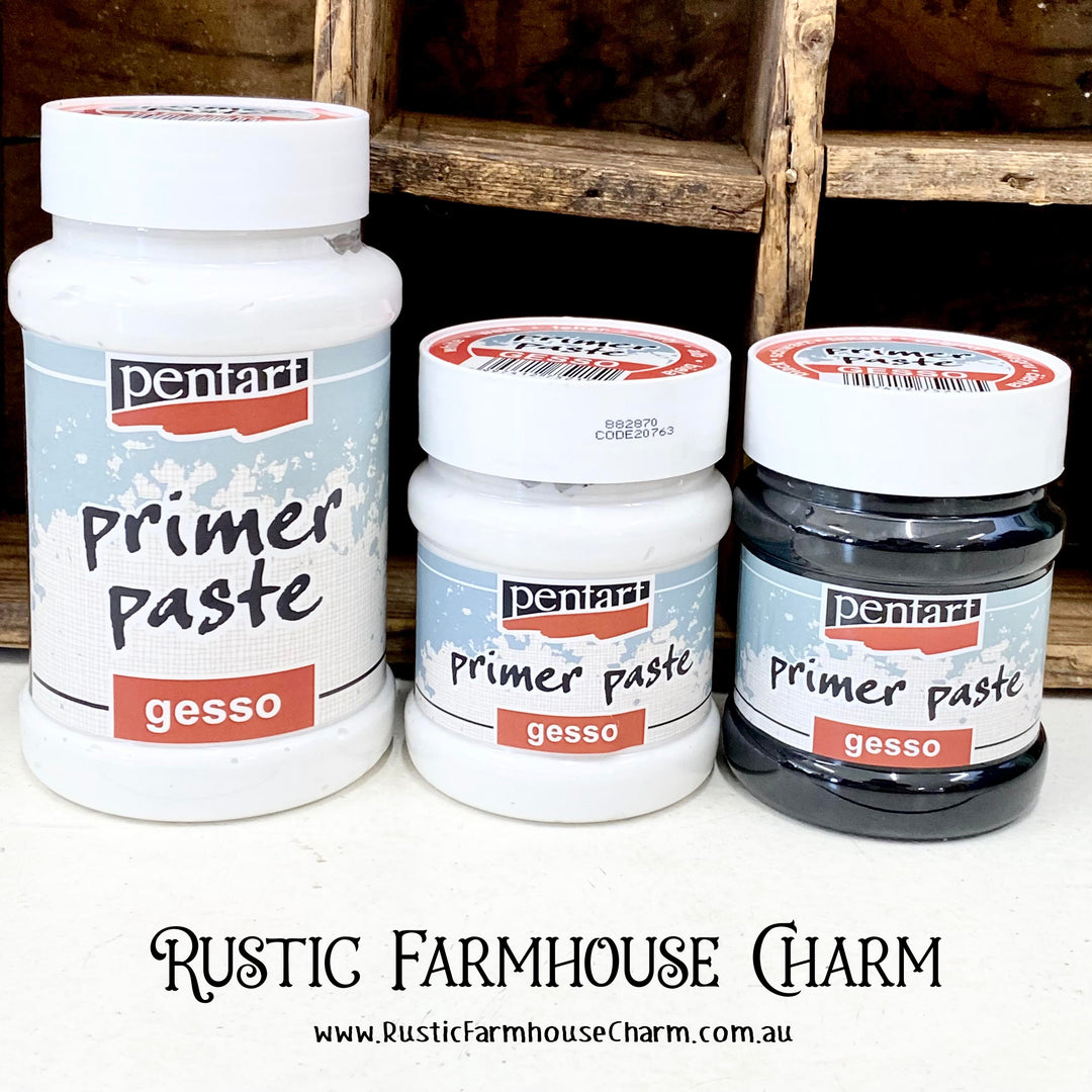 GESSO PRIMER PASTE White/Black by Pentart - Rustic Farmhouse Charm