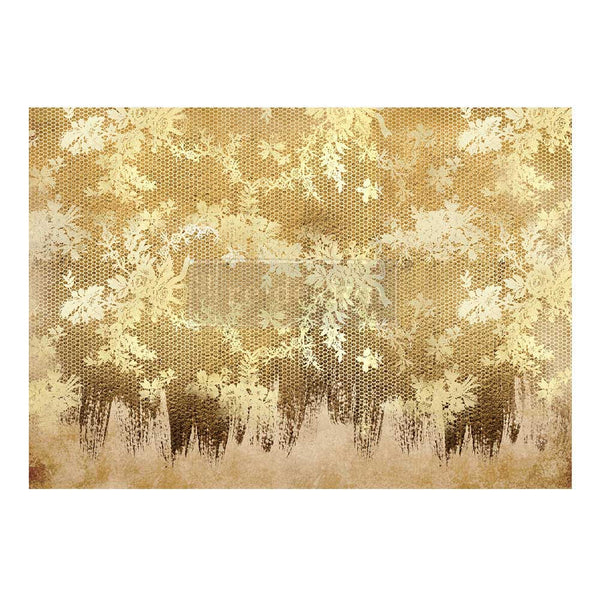 NEW! GILDED LACE Redesign A1 Decoupage Fibre Paper (59.44cm x 84.07cm) - Rustic Farmhouse Charm