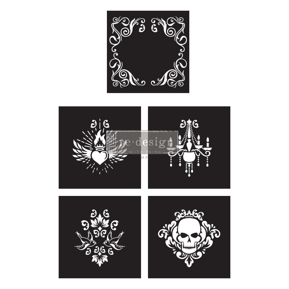 CECE GLAM PUNK Mix & Style Stencil Set by Redesign - Rustic Farmhouse Charm