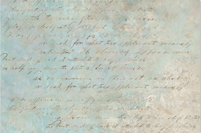 Decoupage Tissue Paper - Handwriting on Pale Blue Background (50.8cm x 76.2cm) - Rustic Farmhouse Charm