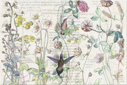 Decoupage Tissue Paper - Hummingbird Botanicals (50.8cm x 76.2cm) - Rustic Farmhouse Charm