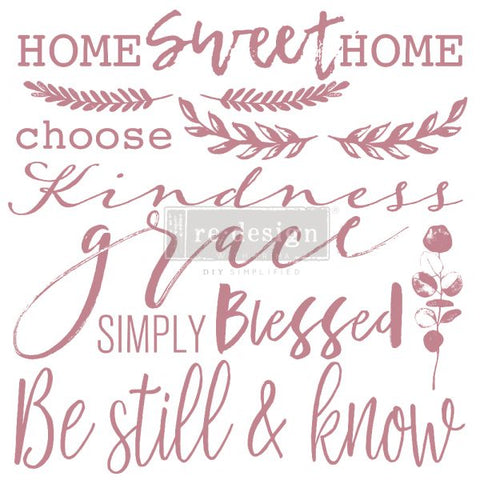 INSPIRED WORDS Redesign Décor Stamp 12"x12" - Rustic Farmhouse Charm