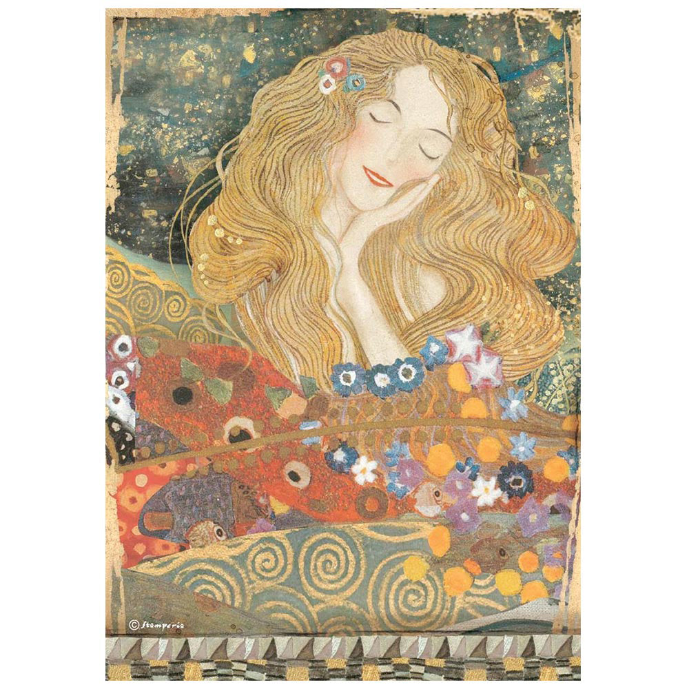 KLIMT FROM THE BEETHOVAN FRIEZE Rice Paper by Stamperia (A4) - Rustic Farmhouse Charm
