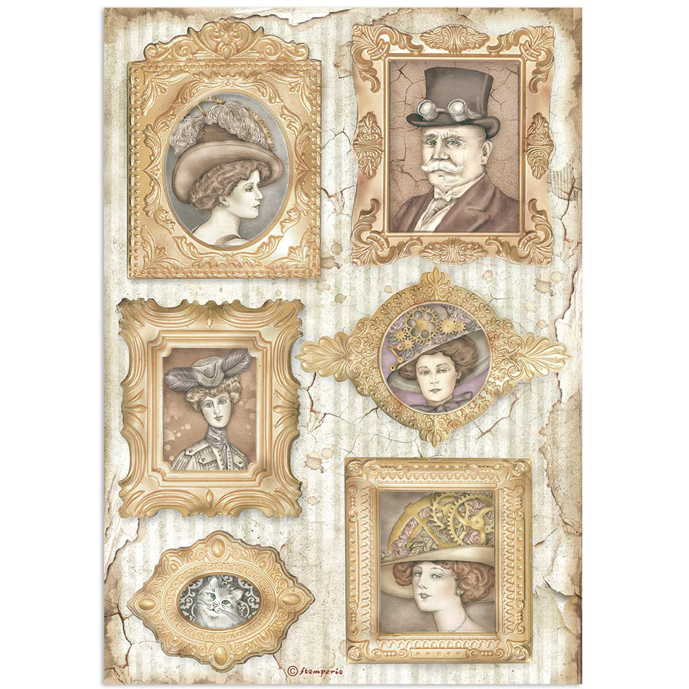 LADY VAGABOND LIFESTYLE FRAMES Rice Paper by Stamperia (A4) - Rustic Farmhouse Charm