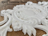 LARGE BAROQUE FRIEZE Resin Applique (unpainted) 30cm x 14.8cm - Rustic Farmhouse Charm