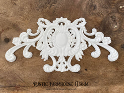 LARGE BAROQUE FRIEZE Resin Applique (unpainted) 30cm x 14.8cm - Rustic Farmhouse Charm
