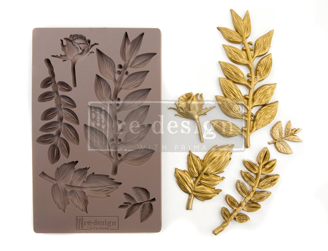LEAFY BLOSSOMS Redesign Mould - Rustic Farmhouse Charm