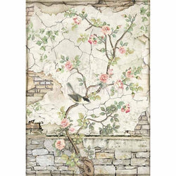 LIL BIRD ON BRANCH Rice Paper by Stamperia (A4) - Rustic Farmhouse Charm