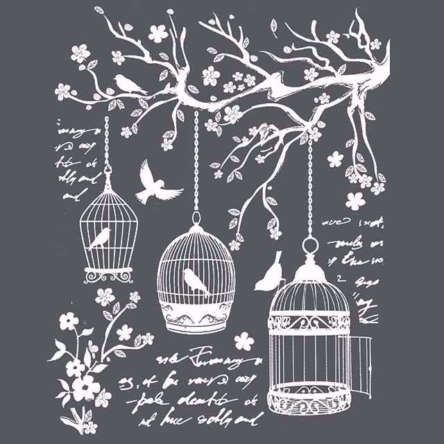 LITTLE CAGES Stencil by Stamperia (25cm x 20cm) - Rustic Farmhouse Charm