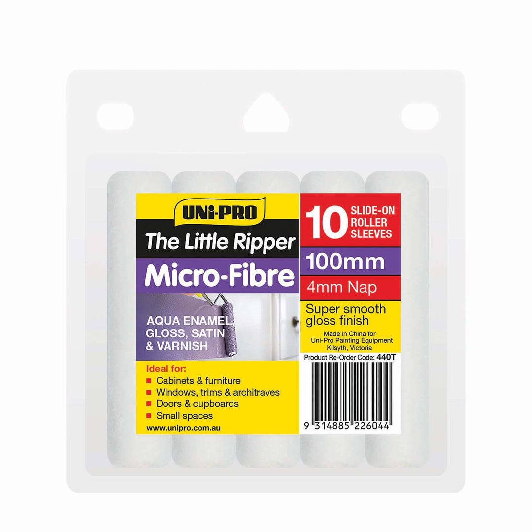 UNi-PRO Little Ripper 100mm Microfibre Covers 10 Pack 4mm Nap - Rustic Farmhouse Charm
