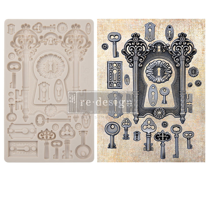 LOCKS & KEYS Mould by Finnabair - Rustic Farmhouse Charm