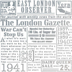 LONDON GAZETTE Stencil by Ciao Bella (20.32cm x 20.32cm) - Rustic Farmhouse Charm