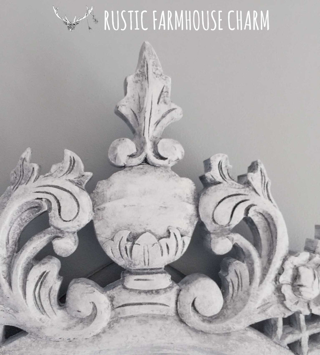 Large Ornately Carved Oval Mirror - Rustic Farmhouse Charm