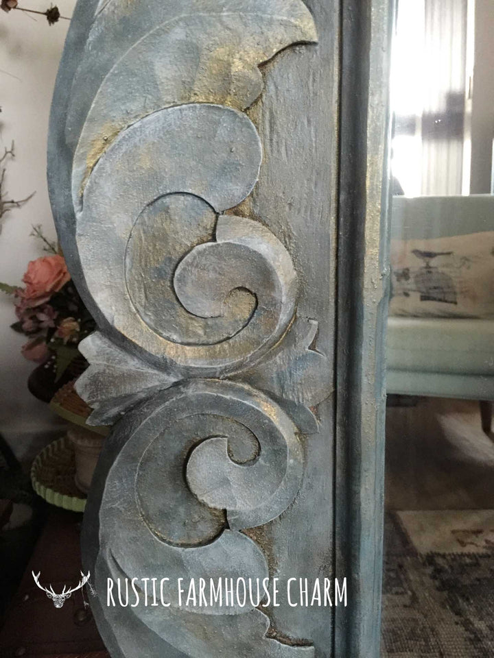 XL Ethereal Stone Ornate Mirror - Rustic Farmhouse Charm